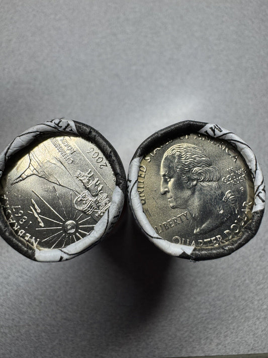 2006 P & D Nebraska State US Mint Quarter Rolls Uncirculated