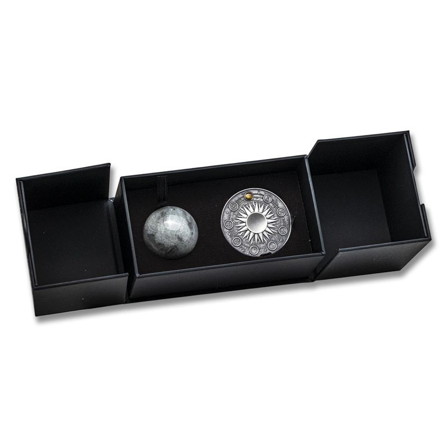 2025 Ghana Moon Solar System 2 oz Antique finish Silver Coin