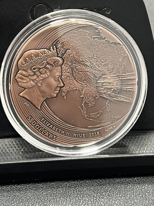 2019 NIUE Mint of Gdansk Fukang Meteorite 2 oz silver Coin w/ Box and COA