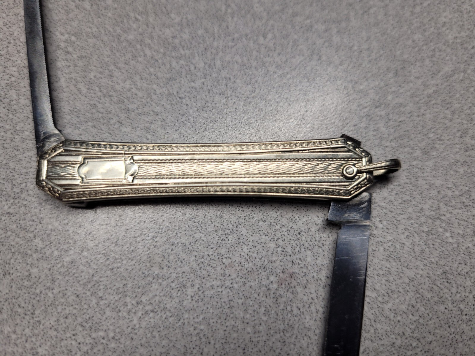 Vintage ESEMCO 14K White Gold 2 Blade Pocket Knife 17.09 grams Stainless Steel