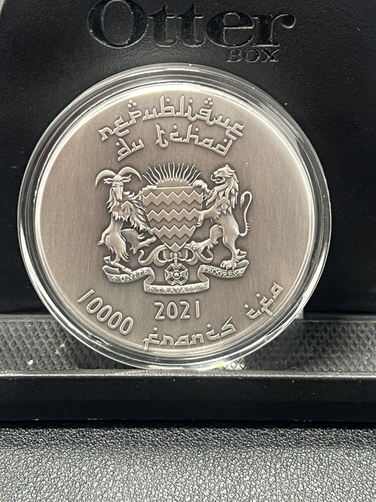 Saladin Republique du Tchad 2021 Silver Coin 2 Oz with box and COA