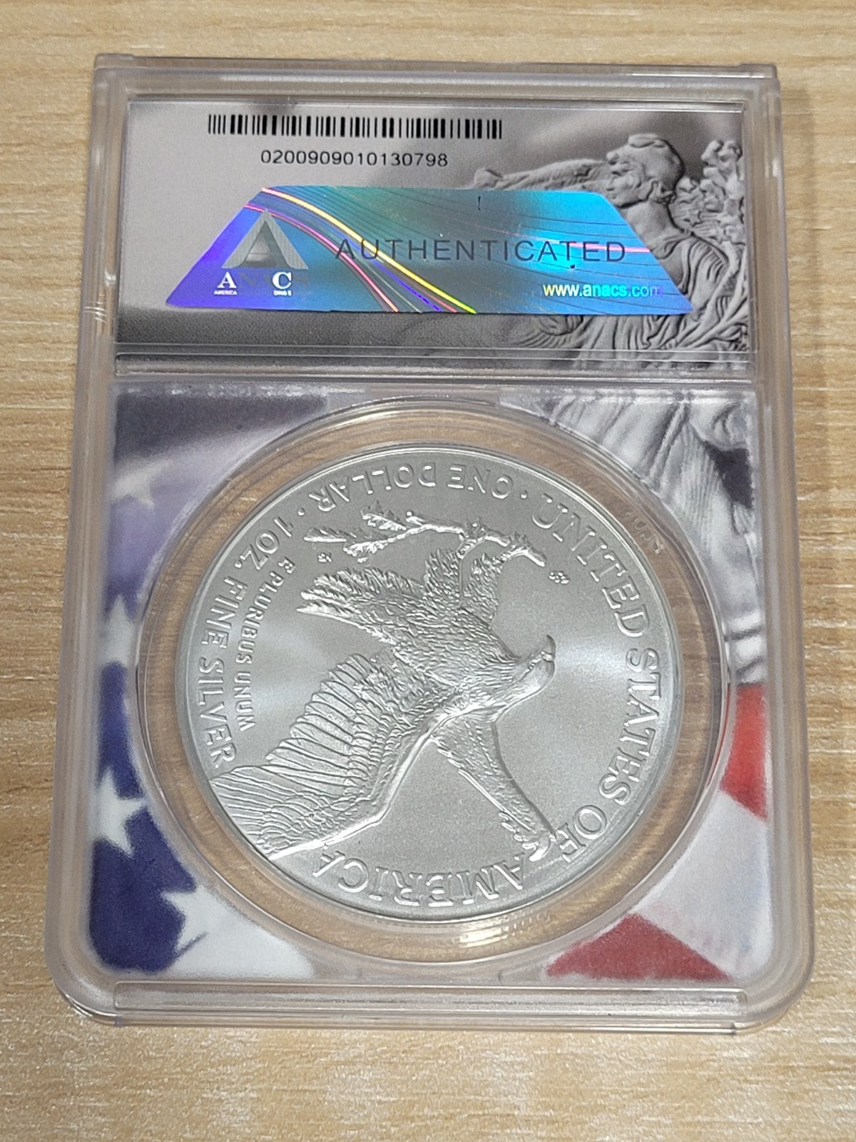 2024 $1 American Silver Eagle ANACS MS70 Flag Label