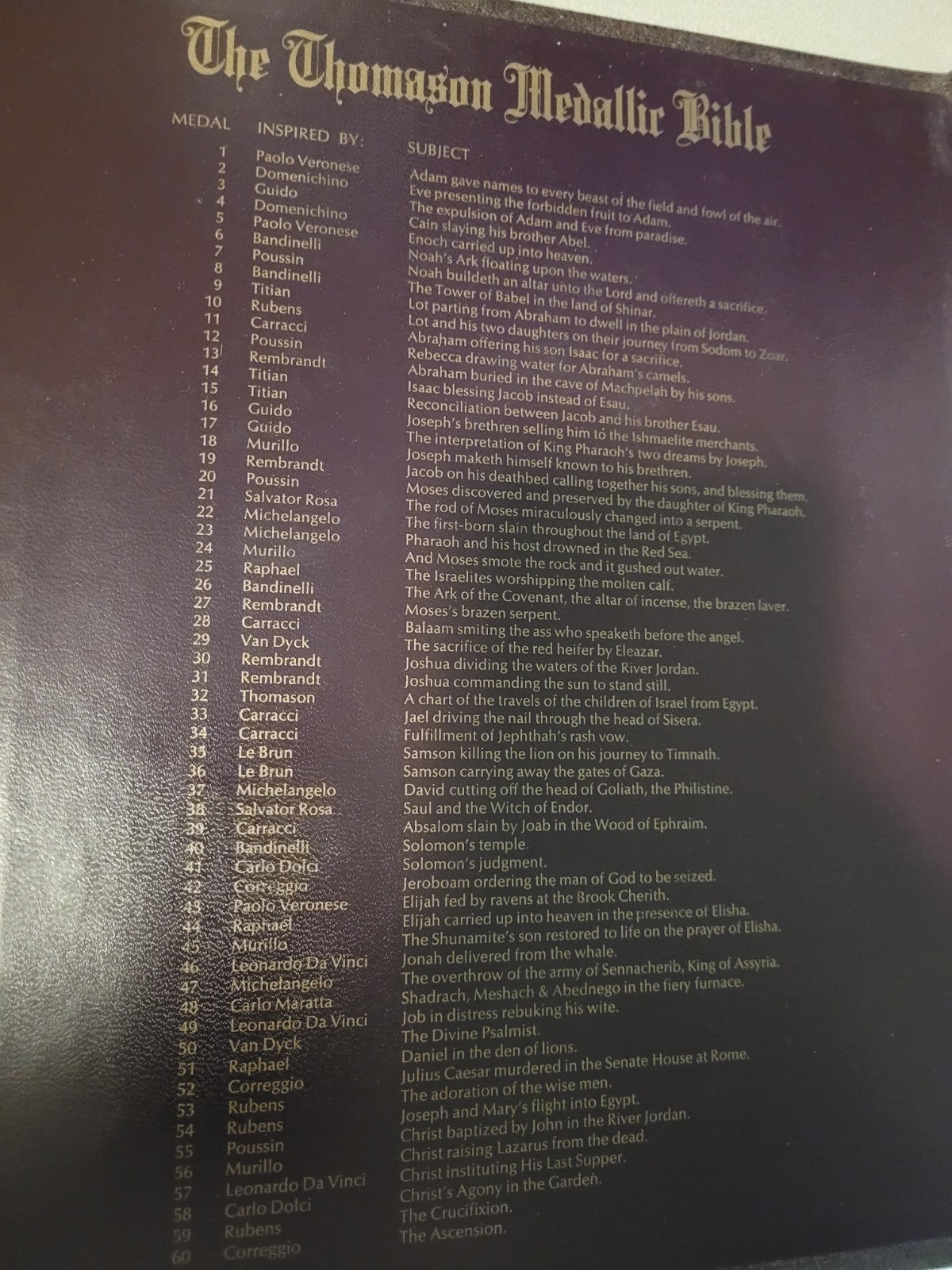 Thomason Medallic Bible Themed Complete Set Of 60 Bronze Medals Franklin Mint