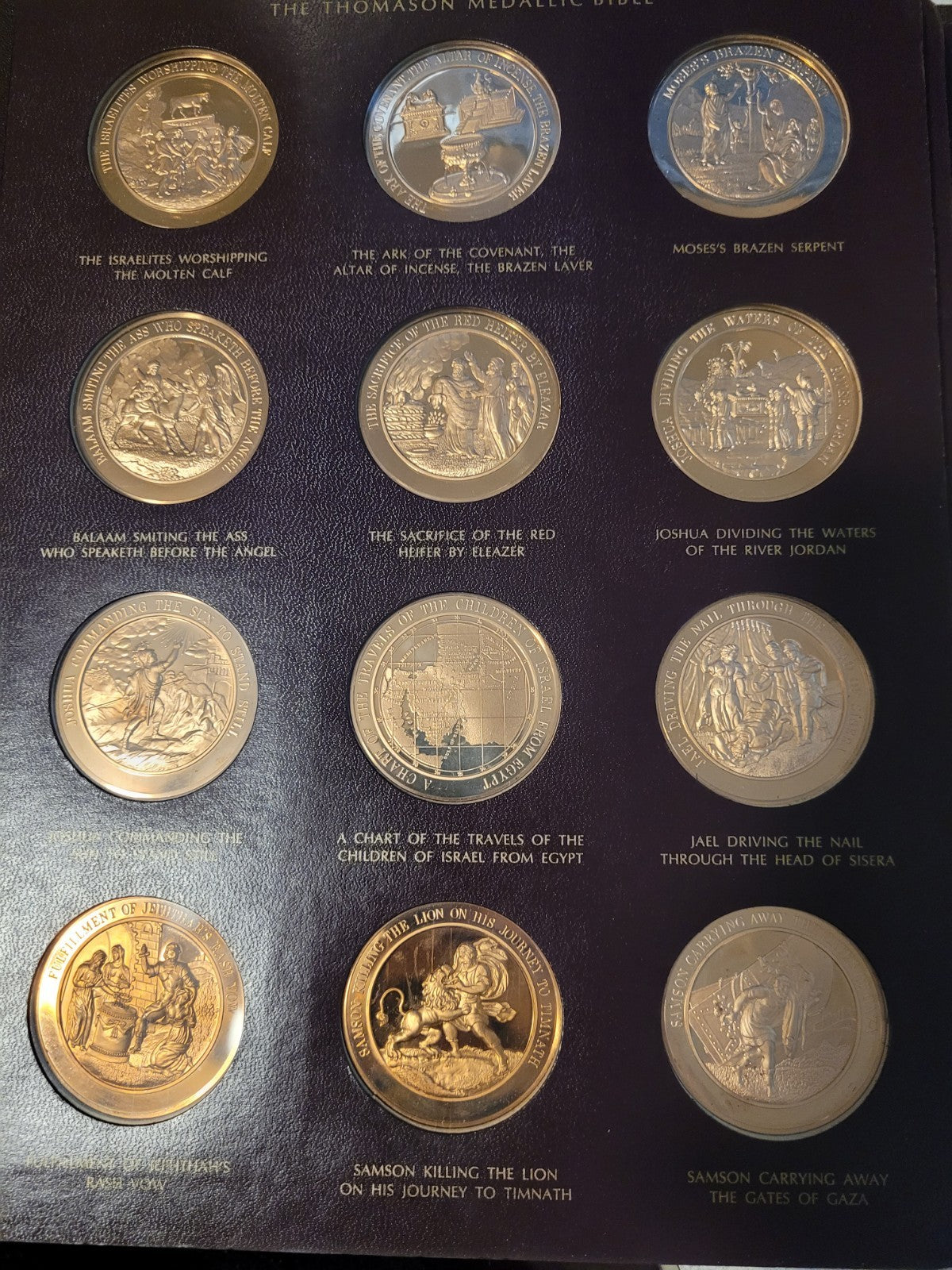 Thomason Medallic Bible Themed Complete Set Of 60 Bronze Medals Franklin Mint