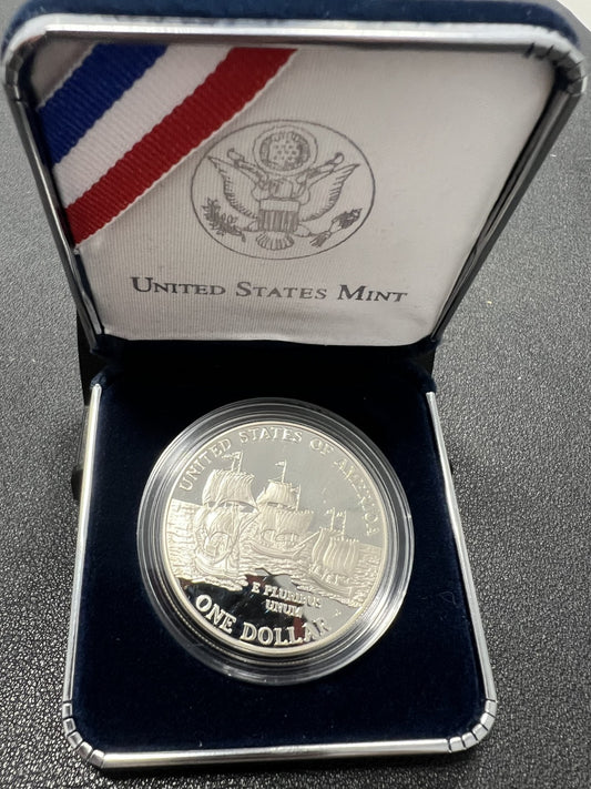 2007 Jamestown 400th Anniversary Commemorative Uncirculated Silver Dollar Coin