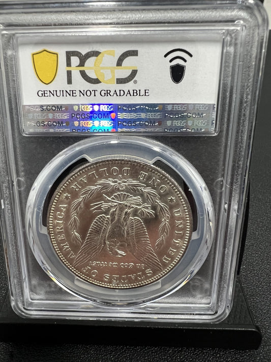 1886-S MORGAN SILVER DOLLAR PCGS GENUINE CLEANED UNC DETAIL