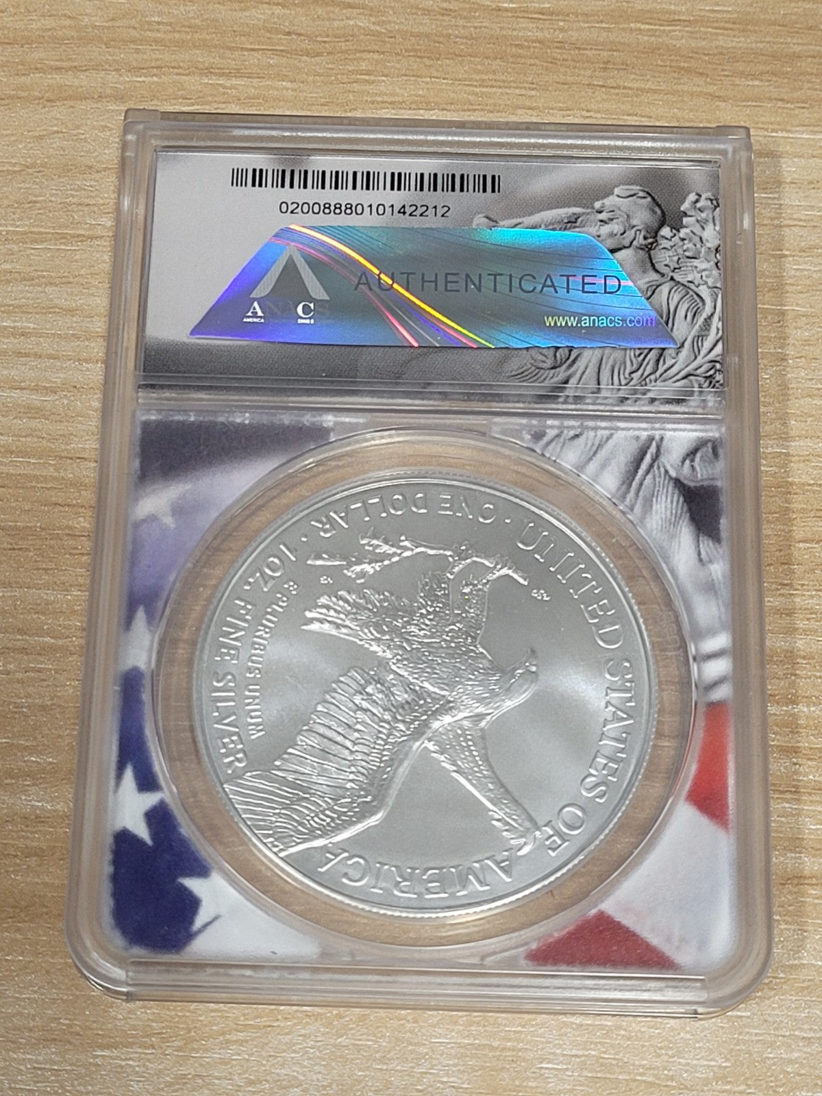 2022 $1 AMERICAN SILVER EAGLE ANACS MS70 ASE Flag Label