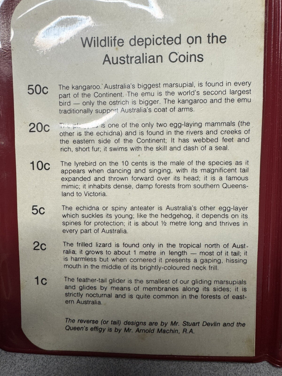 Australia 1981 Royal Australian Mint 6-Coin Uncirculated Set Red Wallet