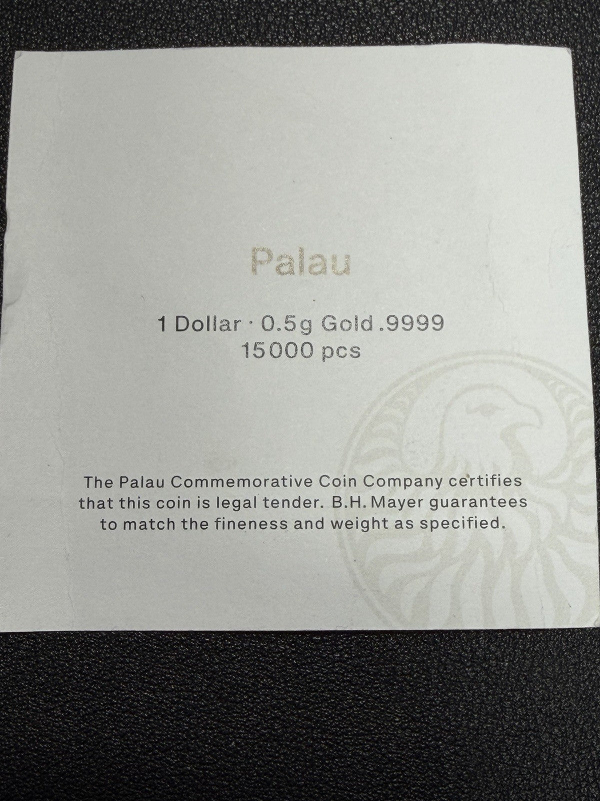2024 Palau Snowman Holiday 0.5 Gram Gold Coin In Capsule w/ Coa CIT $1 .5g