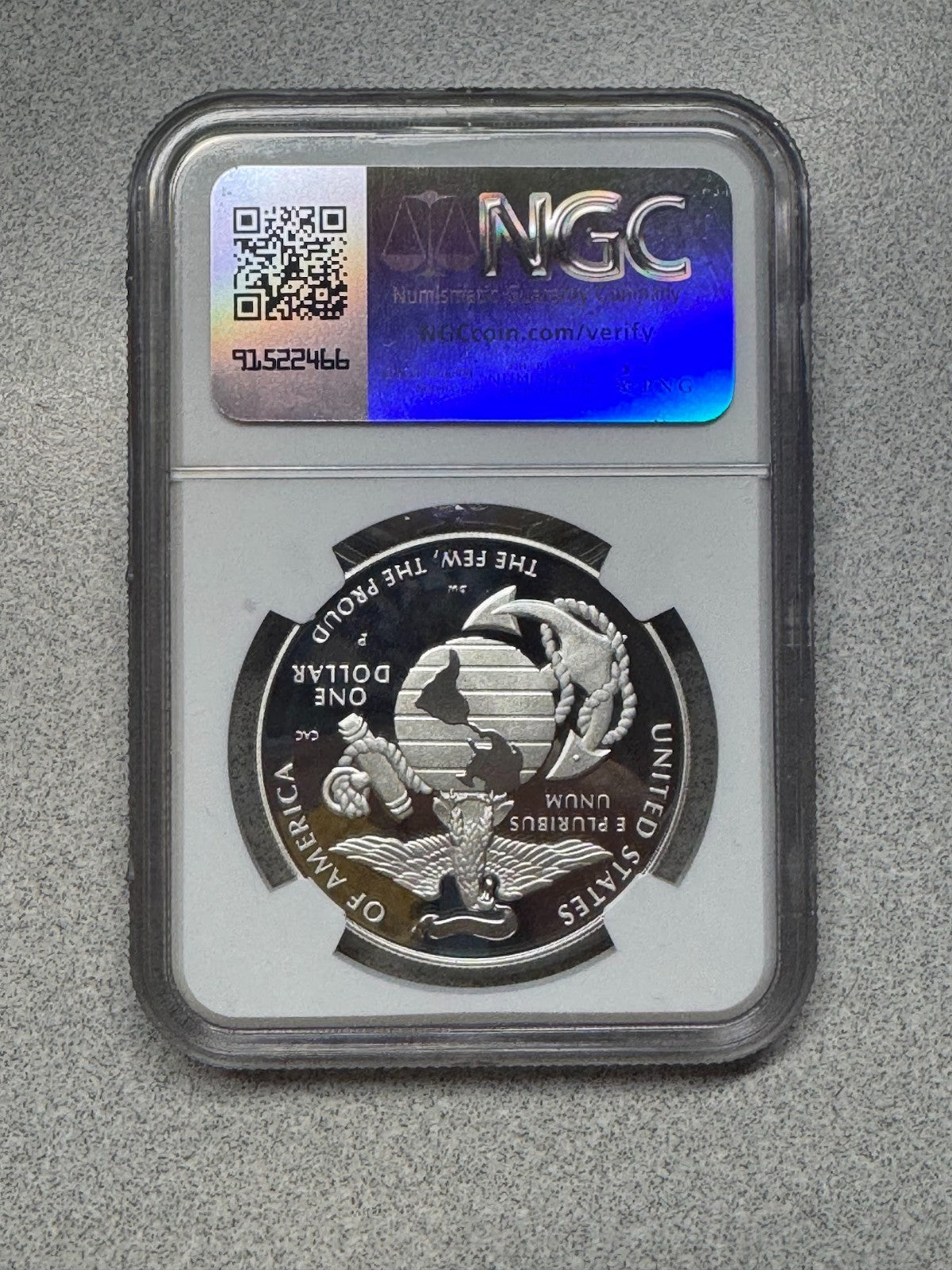 2025 P PROOF SILVER USMC MARINE CORPS 250TH ANN DOLLAR NGC PF70 FDI DONNA WEAVER