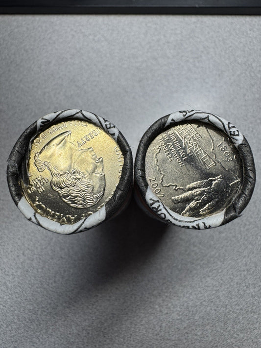 2002 P & D Ohio State US Mint Quarter Rolls Uncirculated