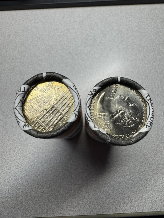 2001 P & D Kentucky State US Mint Quarter Rolls Uncirculated