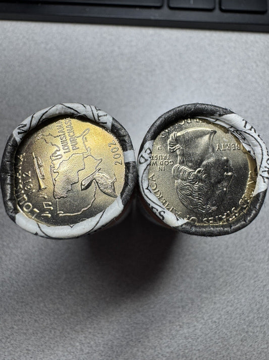 2002 P & D Louisiana State US Mint Quarter Rolls Uncirculated