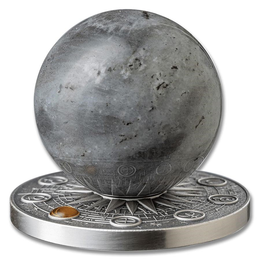 2025 Ghana Moon Solar System 2 oz Antique finish Silver Coin
