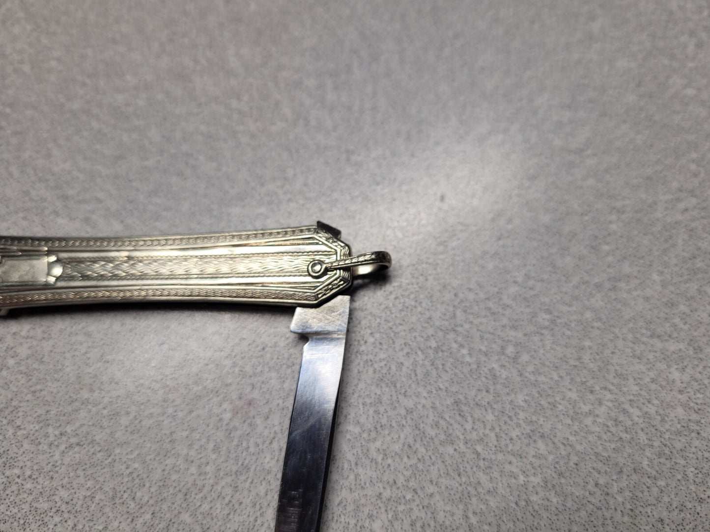 Vintage ESEMCO 14K White Gold 2 Blade Pocket Knife 17.09 grams Stainless Steel