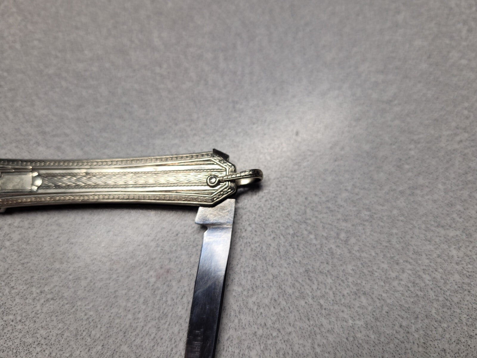 Vintage ESEMCO 14K White Gold 2 Blade Pocket Knife 17.09 grams Stainless Steel