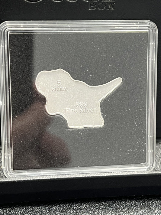 Pan Silver Company 5 Gram .999 Fine Silver Bar – T. Rex Dinosaur #2797/3000