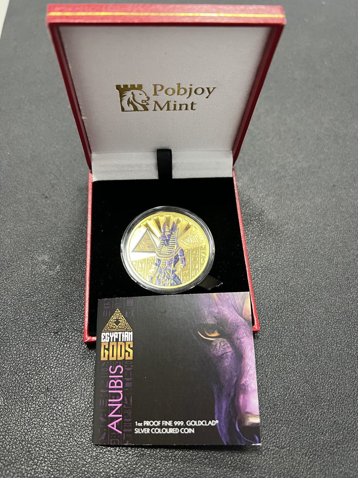 2023 Sierra Leone Anubis 1oz gilded Silver coin with box and COA