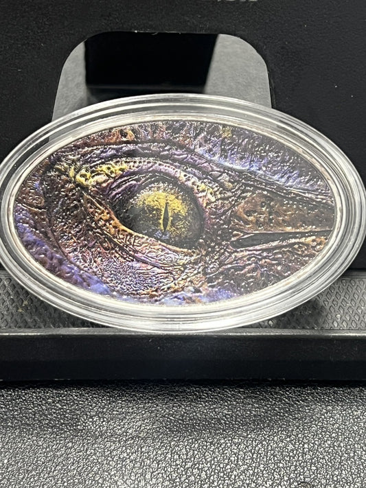 2013 $2 Niue 1 oz CROCEYE Crocodile Animal Skin Silver Coin Box & COA