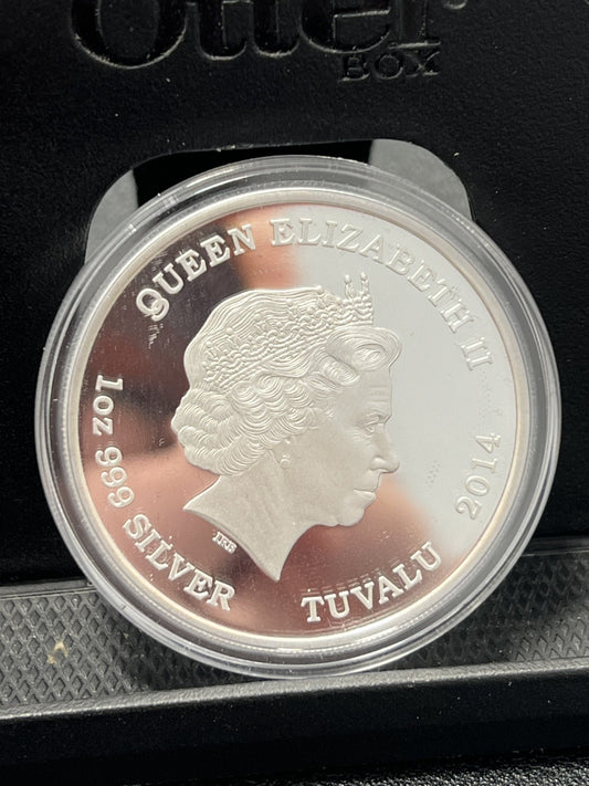 2014 Florida Natives:Colorized American Alligator 1oz Silver Coin w/ box and COA