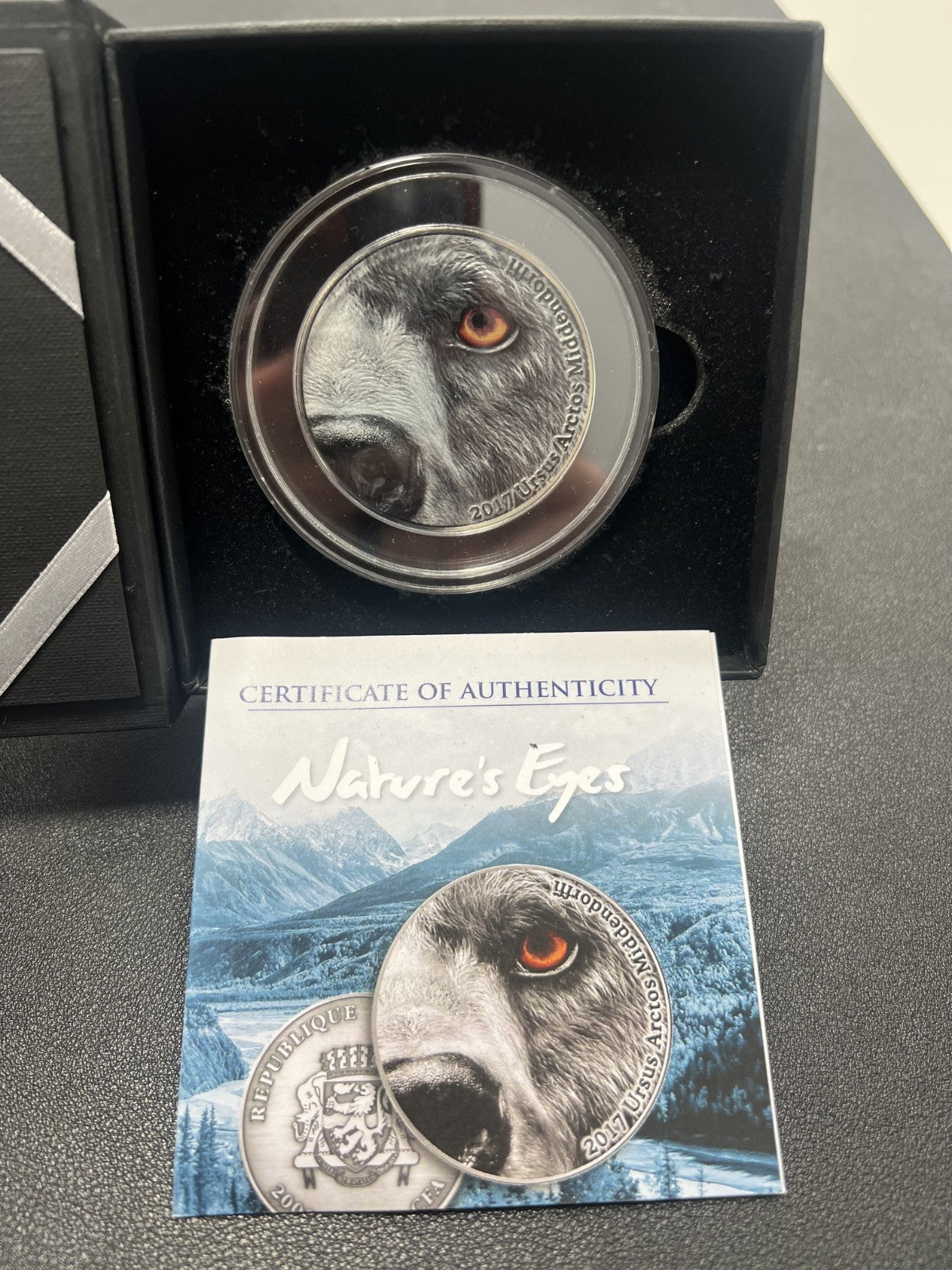 2017 Republic of Congo - Nature's Eyes Kodiak Bear 2 oz coin with Box and COA