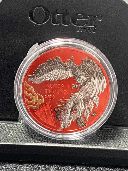 2020 South Korea Phoenix  1 oz Pure Silver Coin FIREBIRD edition LIMITED RUN