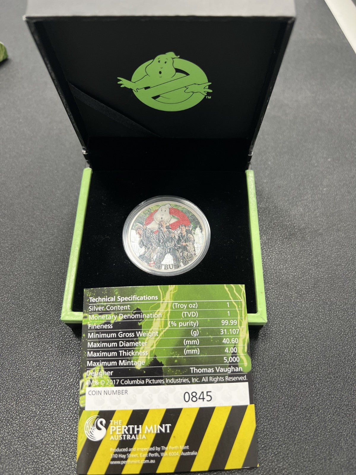 2017 Perth Mint Tuvalu GHOSTBUSTERS CREW 1 oz Silver Proof $1 Coin