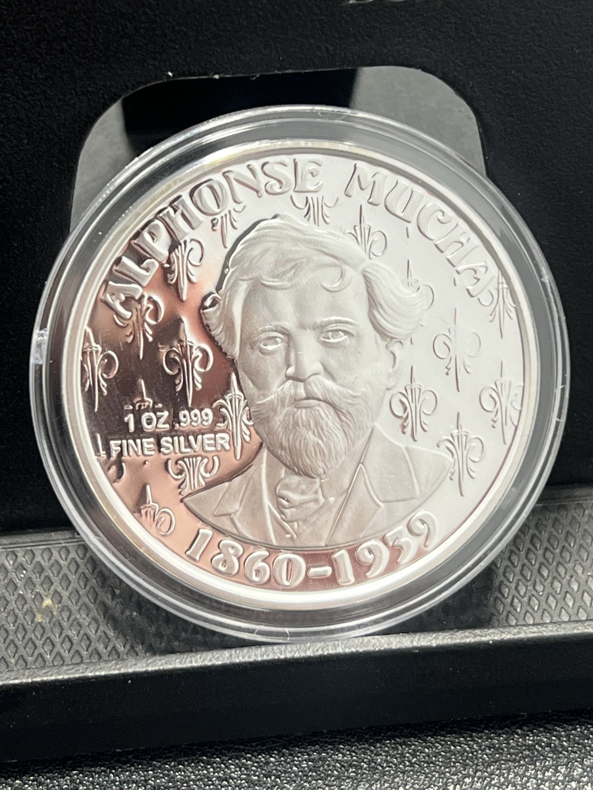 2016 1 oz Mucha Collection Laurel silver coin w/ Box and COA