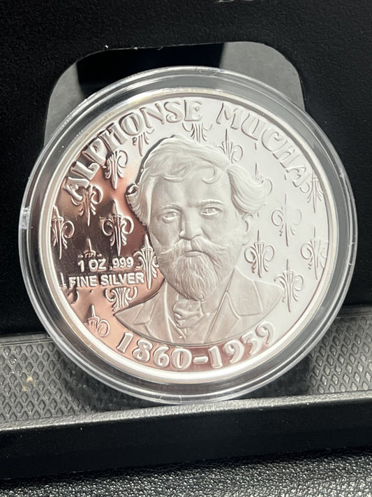 2016 1 oz Mucha Collection Laurel silver coin w/ Box and COA
