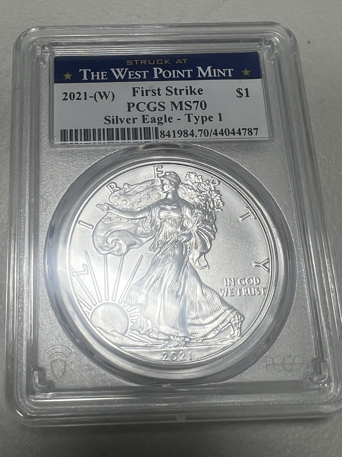 2021-W SILVER EAGLE PCGS MS70 TYPE 1 FIRST STRIKE-WEST POINT ASE MS 70 $1