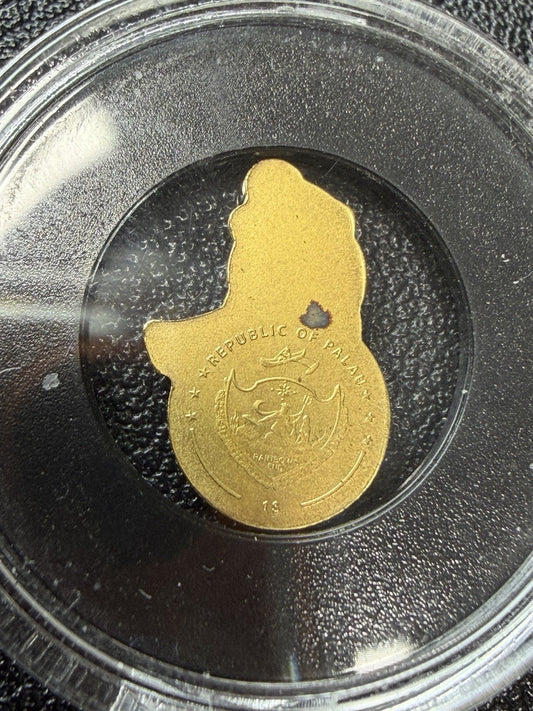 2024 Palau Snowman Holiday 0.5 Gram Gold Coin In Capsule w/ Coa CIT $1 .5g