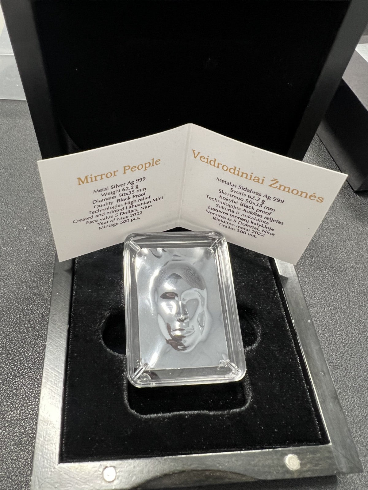 2022 Niue 2 oz Silver Mirror People Proof Black Proof High Relief