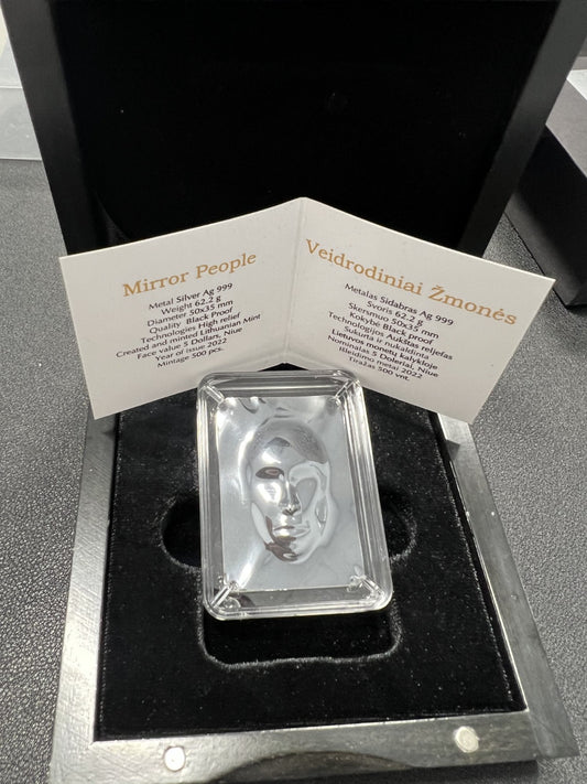 2022 Niue 2 oz Silver Mirror People Proof Black Proof High Relief