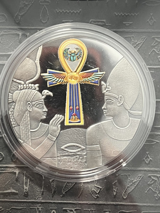 2020 Egyptian Ankh 1 oz 999 Silver Proof Republic of Cameroon w/ box and COA
