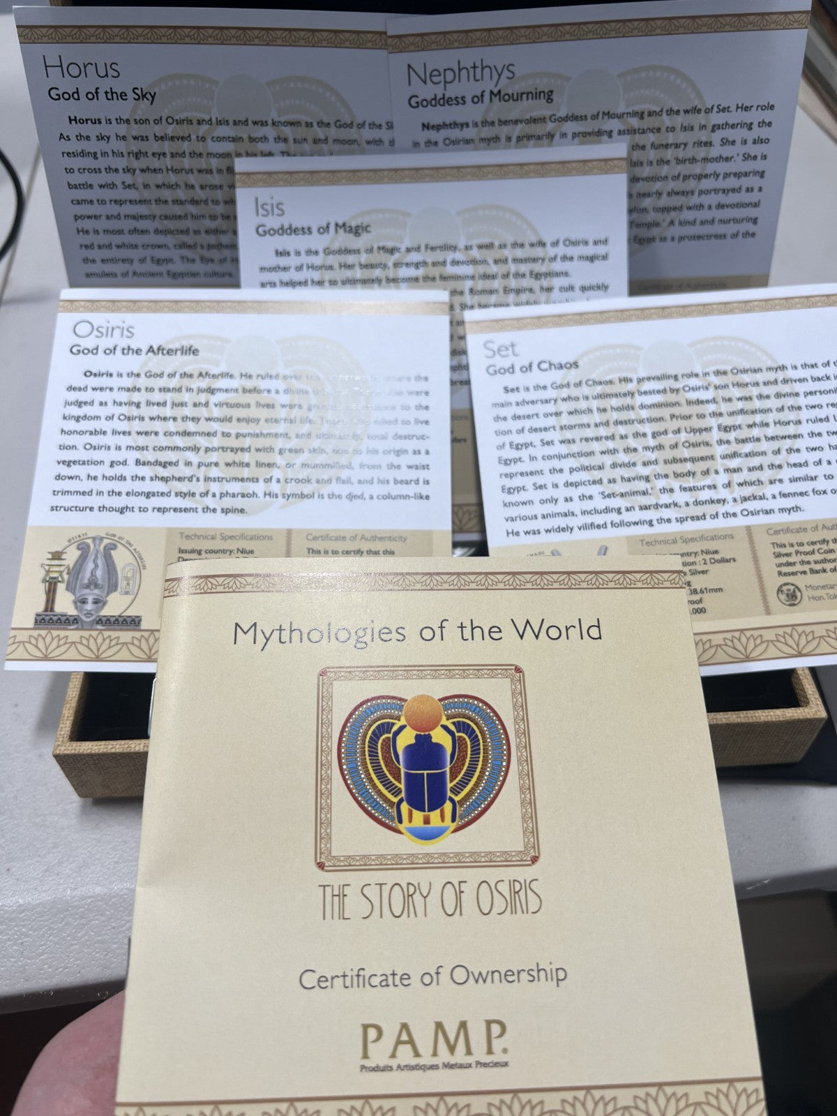 2013 Niue - Story of Osiris 5 silver coin set