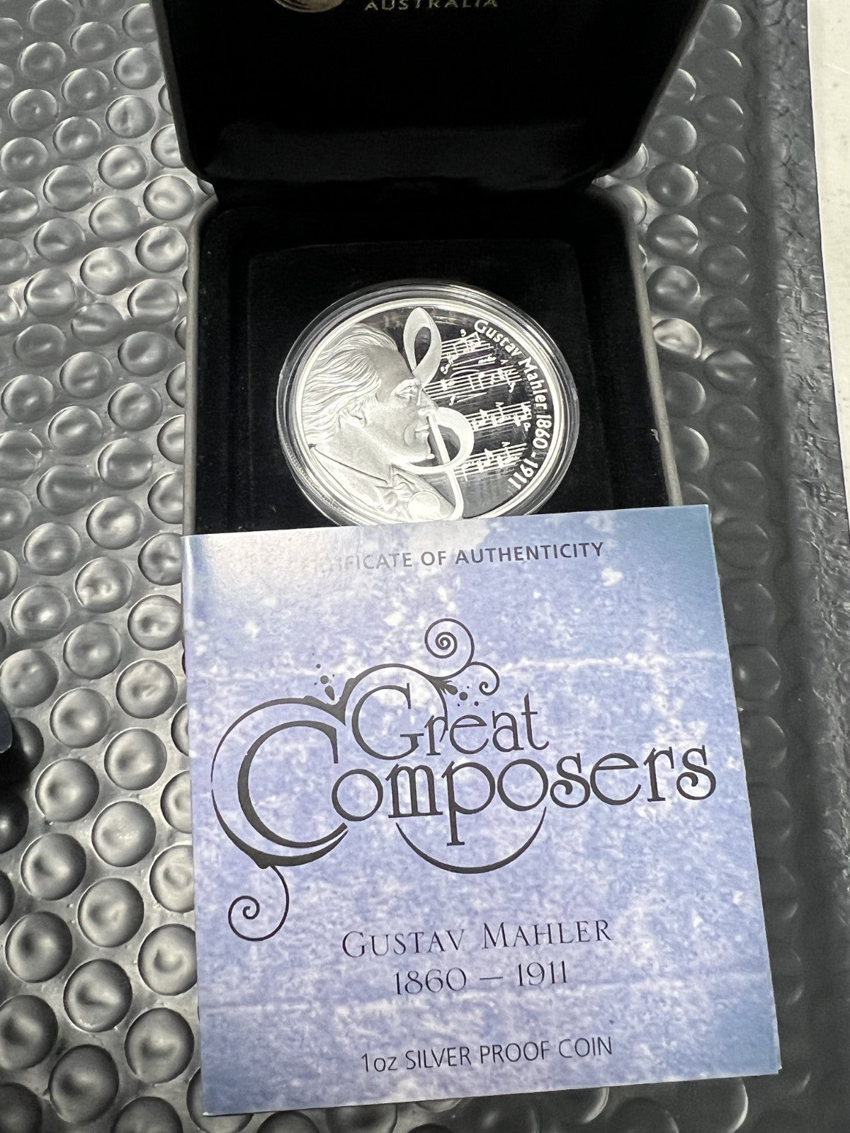 2010 TUVALU: GREAT MUSIC COMPOSERS- A  SET OF 5, 1 OZ . 999 SILVER COINS