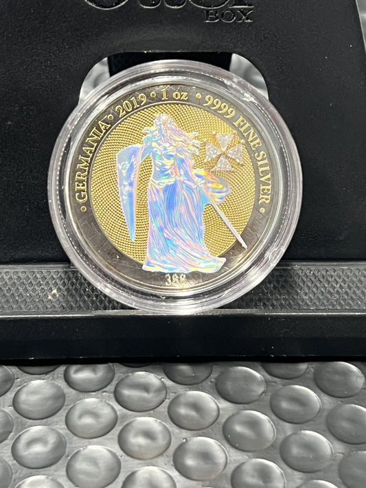 2019  Germania Crystal Cross 1 oz silver coin with box & COA