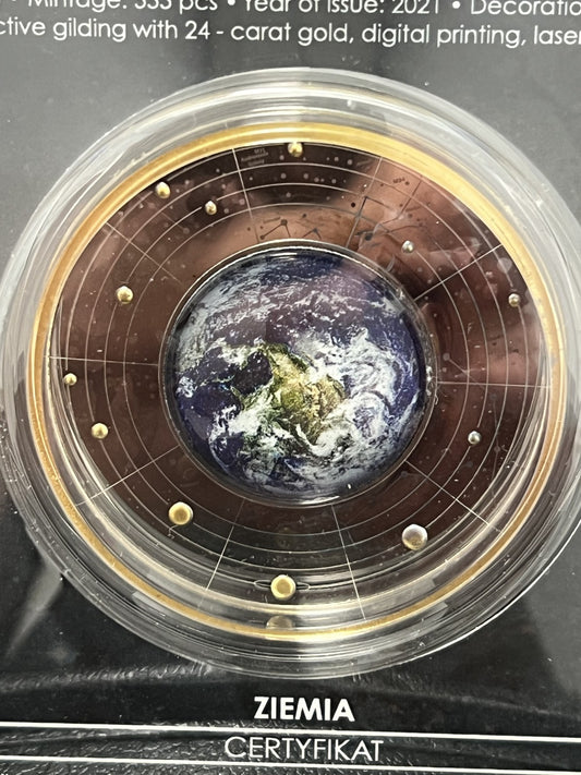 Cameroon 2021 Planet Earth Solar System Silver Coin 500 Francs with box and COA