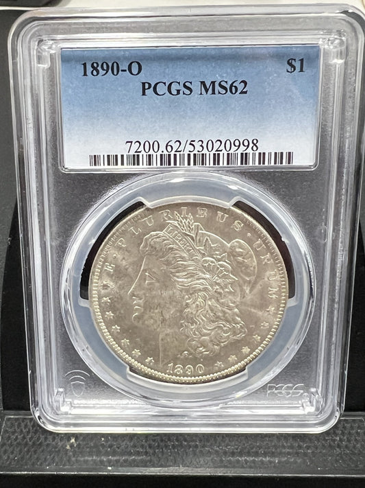 1890-O MS62 Morgan dollar PCGS MS 62