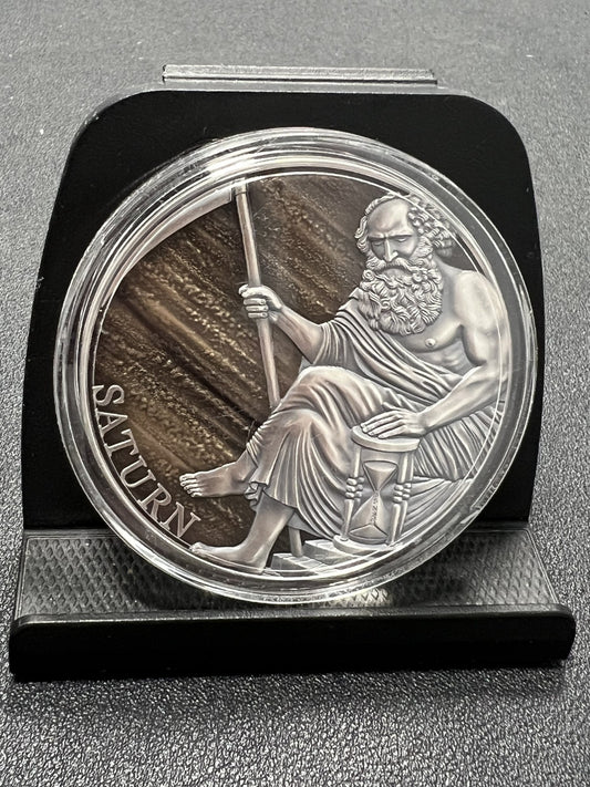 2021 3 Oz Silver 3000 Francs Planets and Gods JUPITER Antiqued Coin w/COA