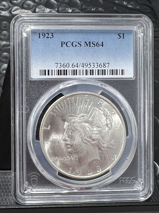 1923 Peace Dollar PCGS MS64 Silver Coin $1 MS 64