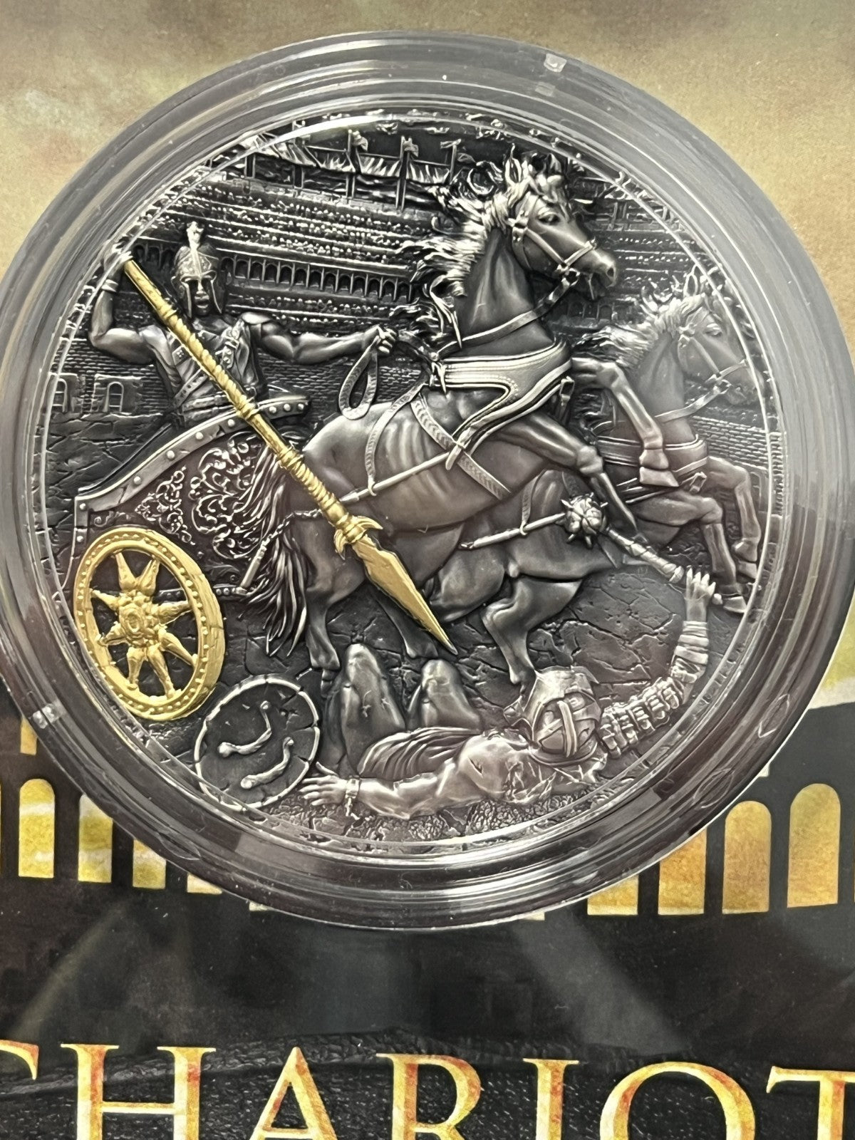 2019 2 Oz Silver $5 Niue Rydwan Warfare CHARIOT Coin w/ COA