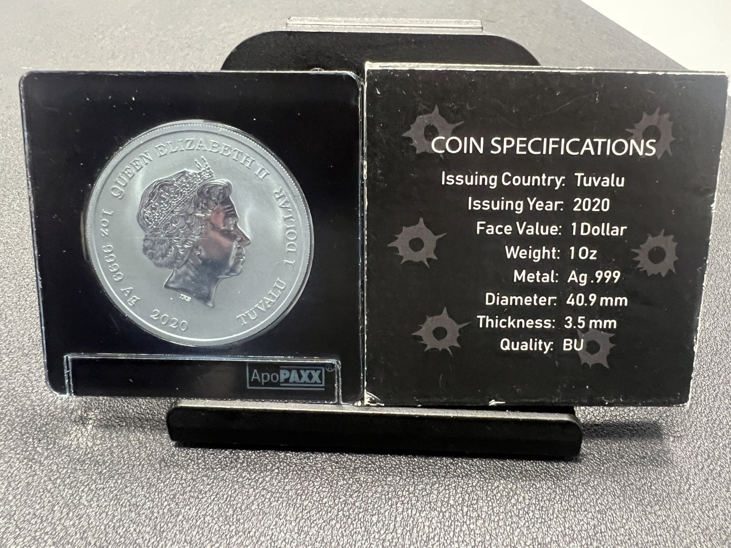 007 JAMES BOND Limited edition 1 oz. Silver Coin – Colorized set of 7– .999 Fine