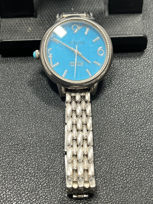 Ecclissi Sterling Silver Wristwatch Blue Dial 33820