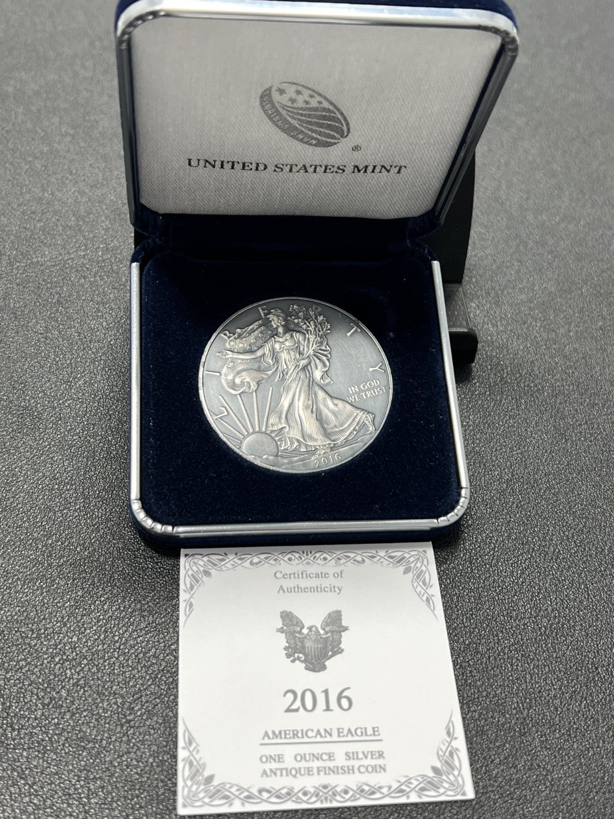 2016 American Silver Eagle | 1 oz Silver $1 | Antiqued Finish ASE