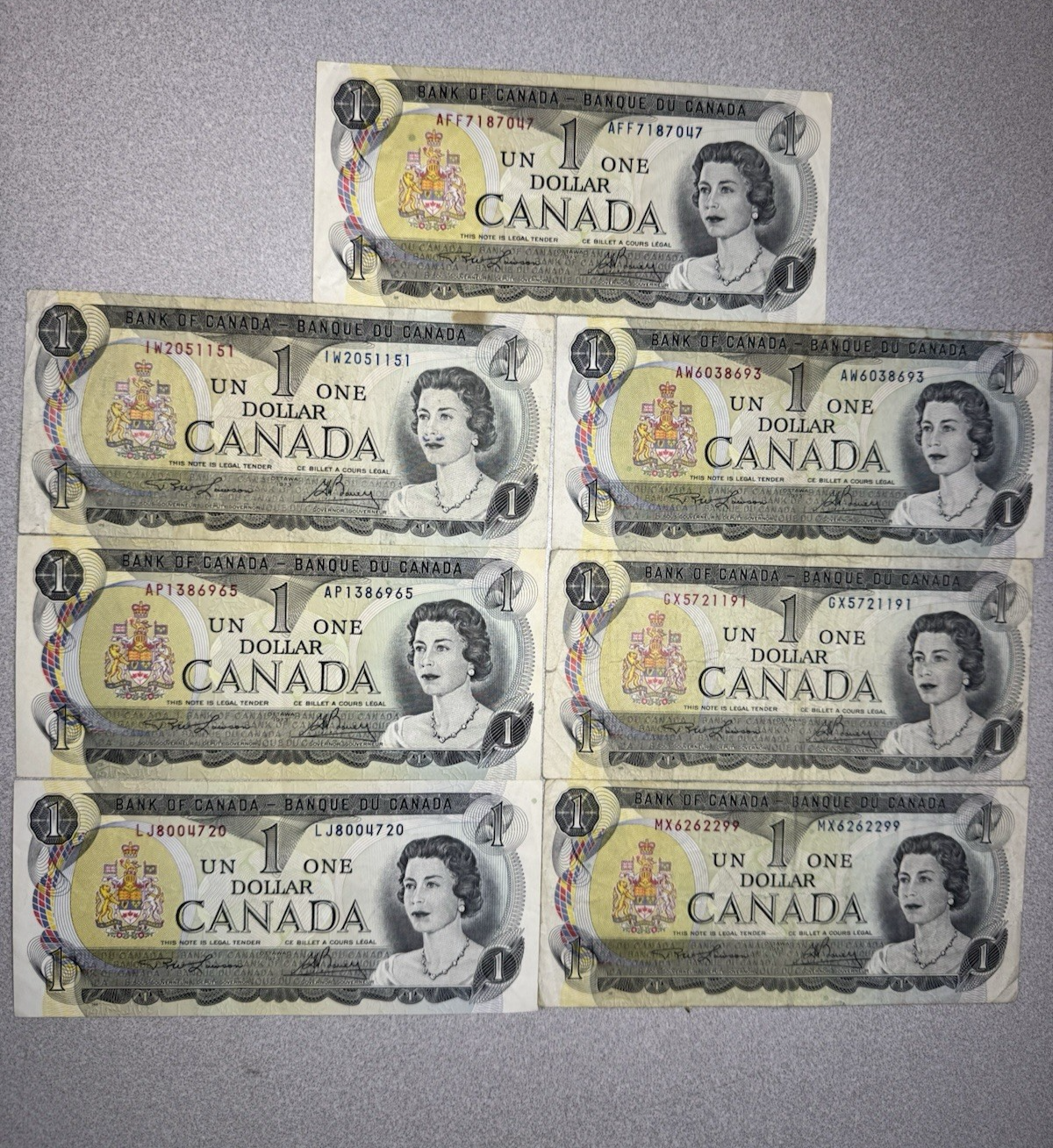 28 Notes Canadian Paper Money Lot $1 2 5 25 Cents UNC Fractional Dominion Canada
