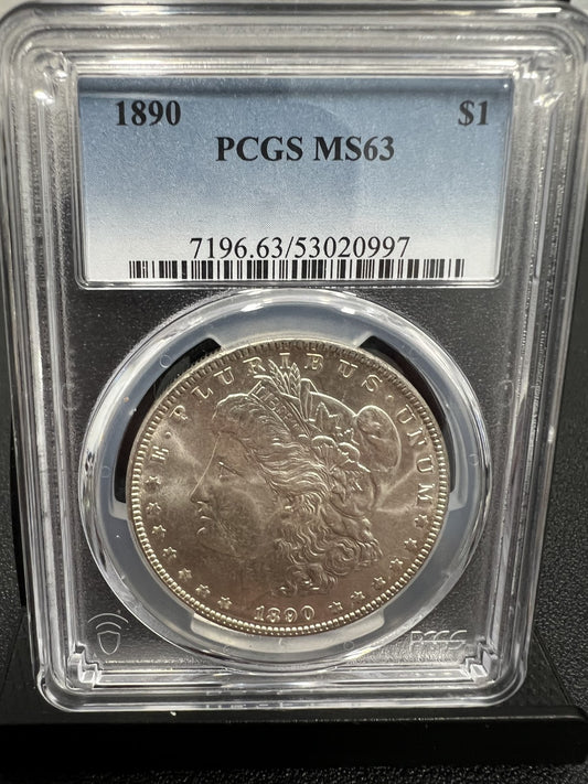 1890 P PCGS MS63 Morgan Silver Dollar MS 63