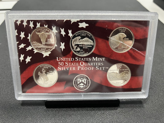 2007  US MINT 50 State Quarter 90% SILVER  Proof Set w/COA
