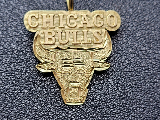 1987 Chicago Bulls 14k Gold Pendant Basketball NBA Jordan