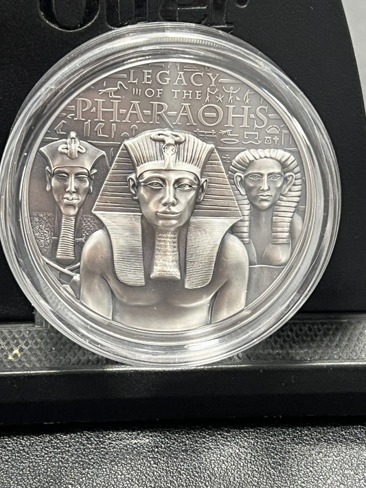 LEGACY OF THE PHARAOHS 3 Oz Silver Coin $20 Cook Islands 2022 With Box and COA